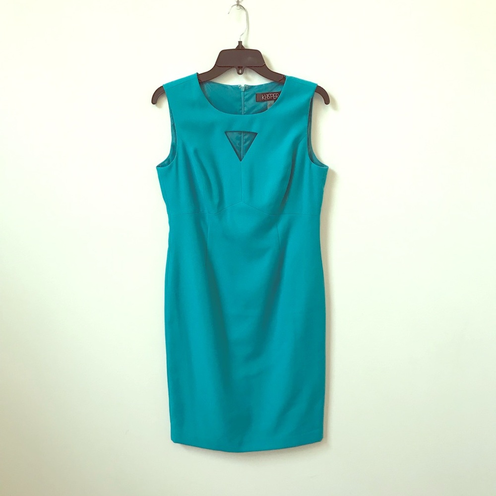 KASPER Business knee length Dress green / blue